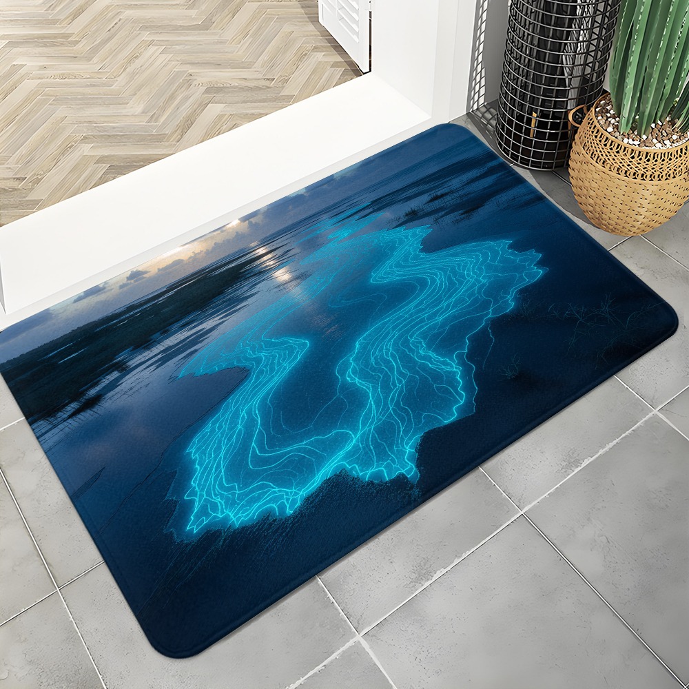 Office Print Tech - Tappetino da ingresso astratto Topo con